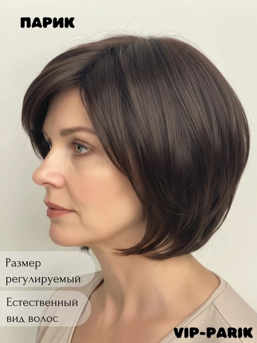 Парик женский, короткая стрижка, каскадное каре