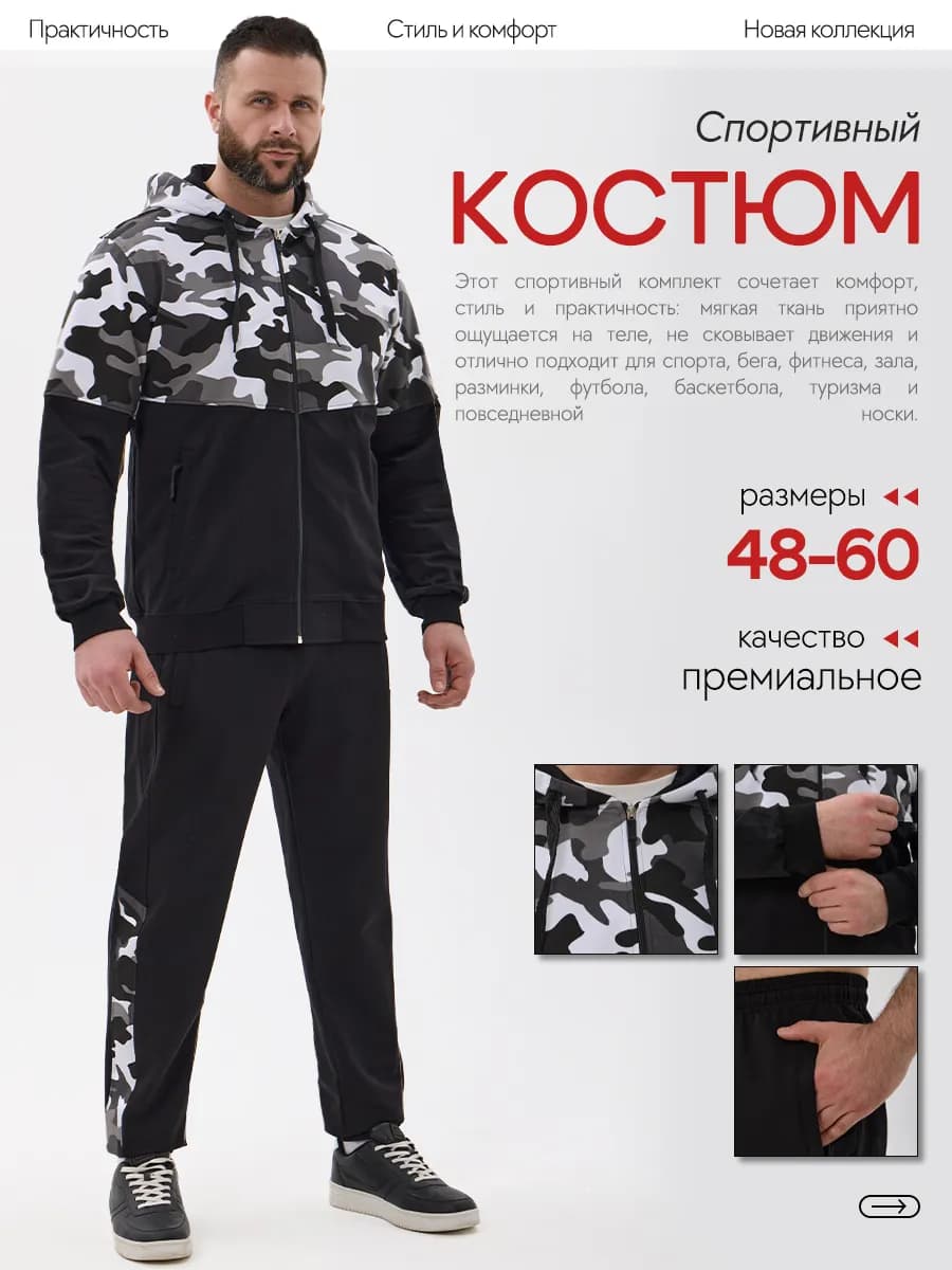 Спортивный костюм осенне-весенние на молнии