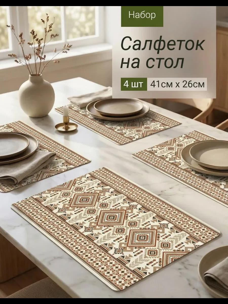 Салфетки на стол сервировочные под тарелки плейсматы
