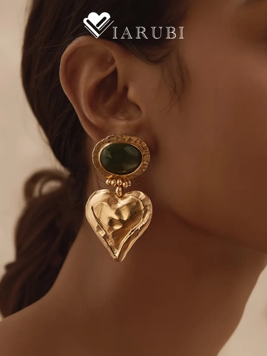 Серьги сердечки бижутерия