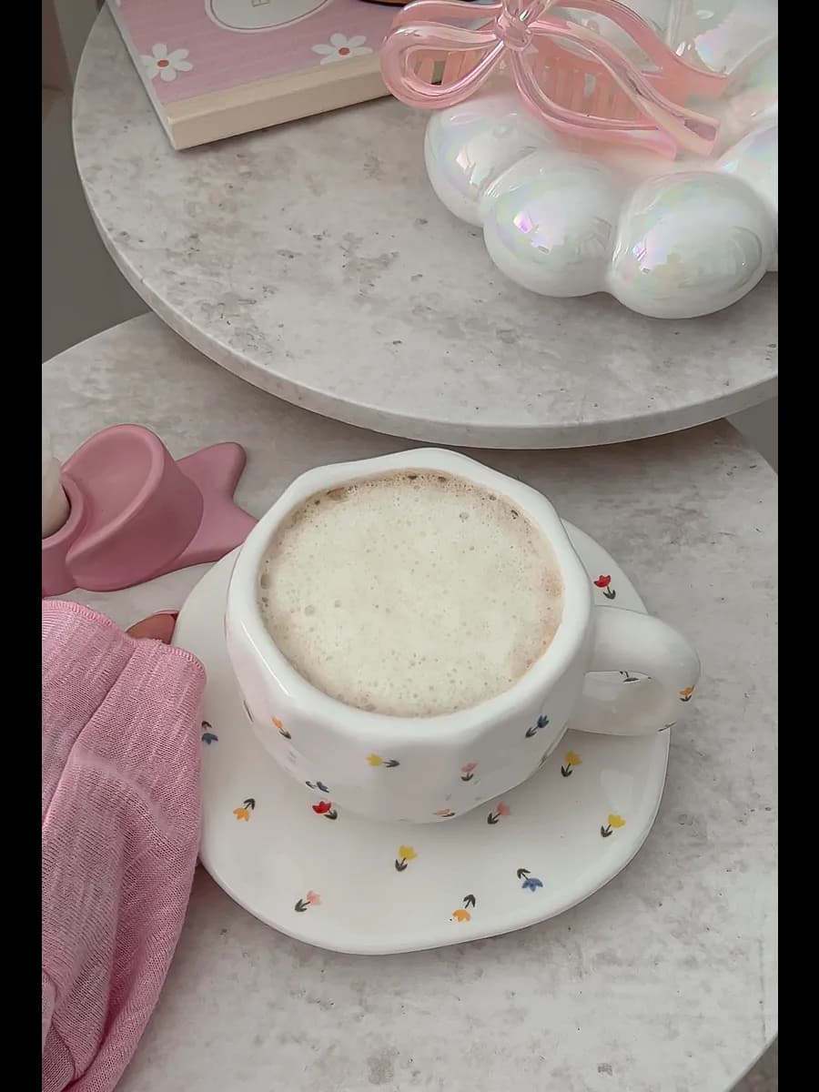 Кружка для чая и кофе с блюдцем чашка чайная пара