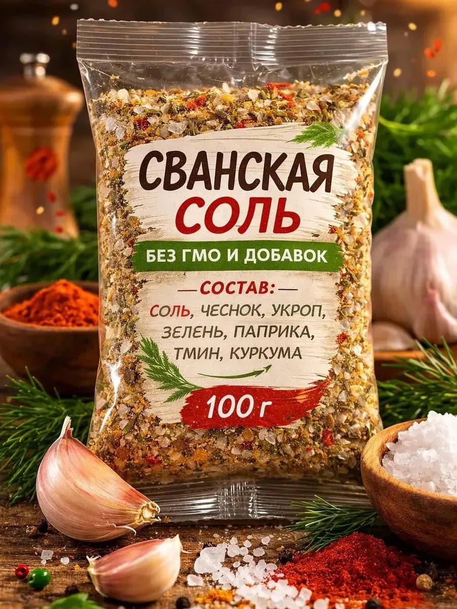 Сванская соль 100 г, приправа для мяса и шашлыка