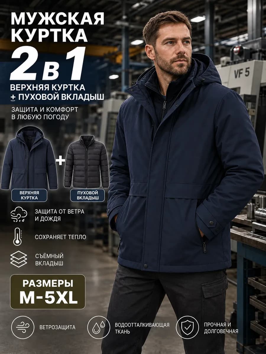 Куртка ветровка утепленная с капюшоном
